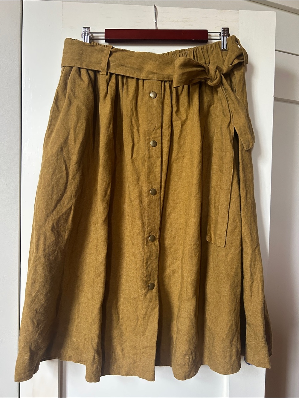 notPERFECTLINEN Marseille snap front skirt